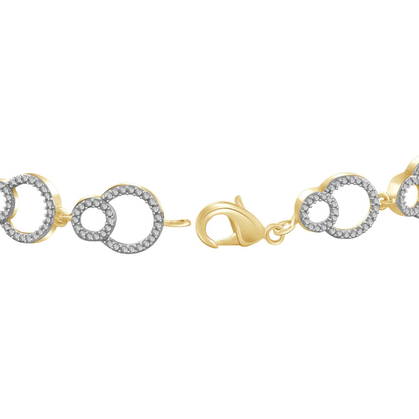 JewelonFire White Diamond Accent 14kt Gold Plated Brass Bracelet, 7.50"