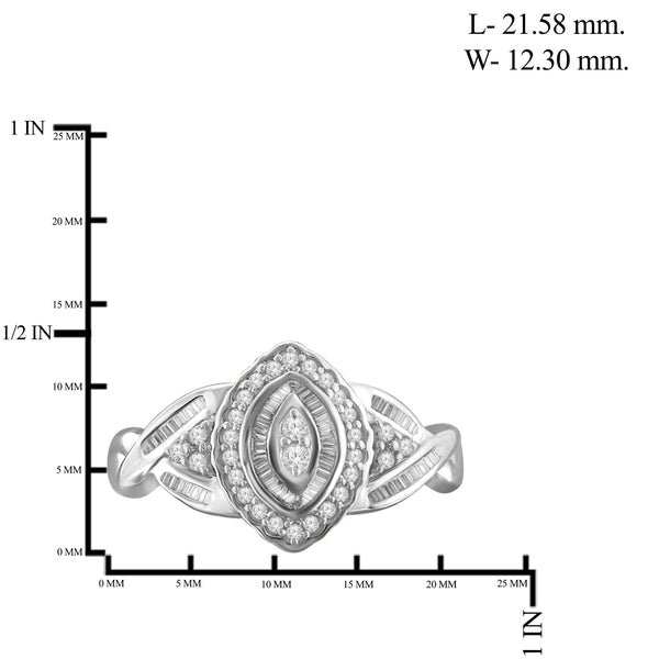 Jewelnova 1/2 Carat T.W. White Diamond 10K Gold Marquise Ring - Assorted Colors
