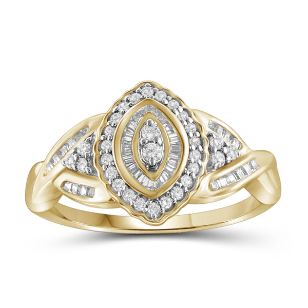 Jewelnova 1/2 Carat T.W. White Diamond 10K Gold Marquise Ring - Assorted Colors
