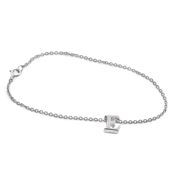 JewelonFire "A to Z" Initial Sterling Silver Charm Bracelet - Assorted Colors