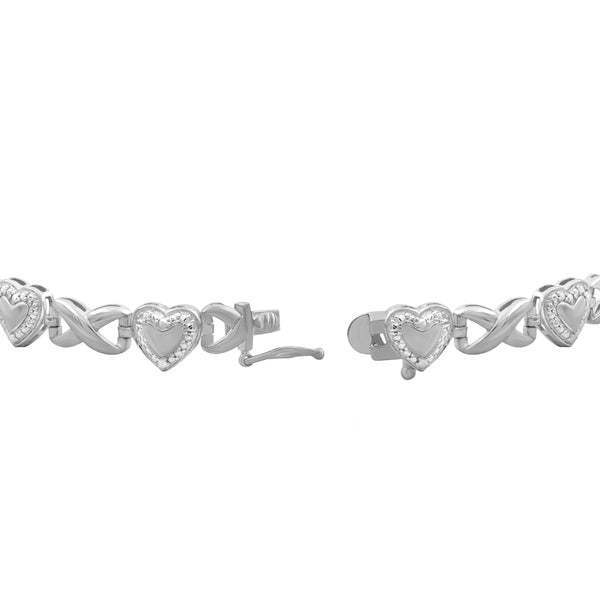JewelonFire Accent White Diamond Sterling Silver Infinity MoM Bracelet - Assorted Colors