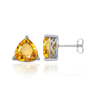 JewelonFire 5 1/2 Carat T.G.W. Citrine and Sterling Silver Stud Earrings