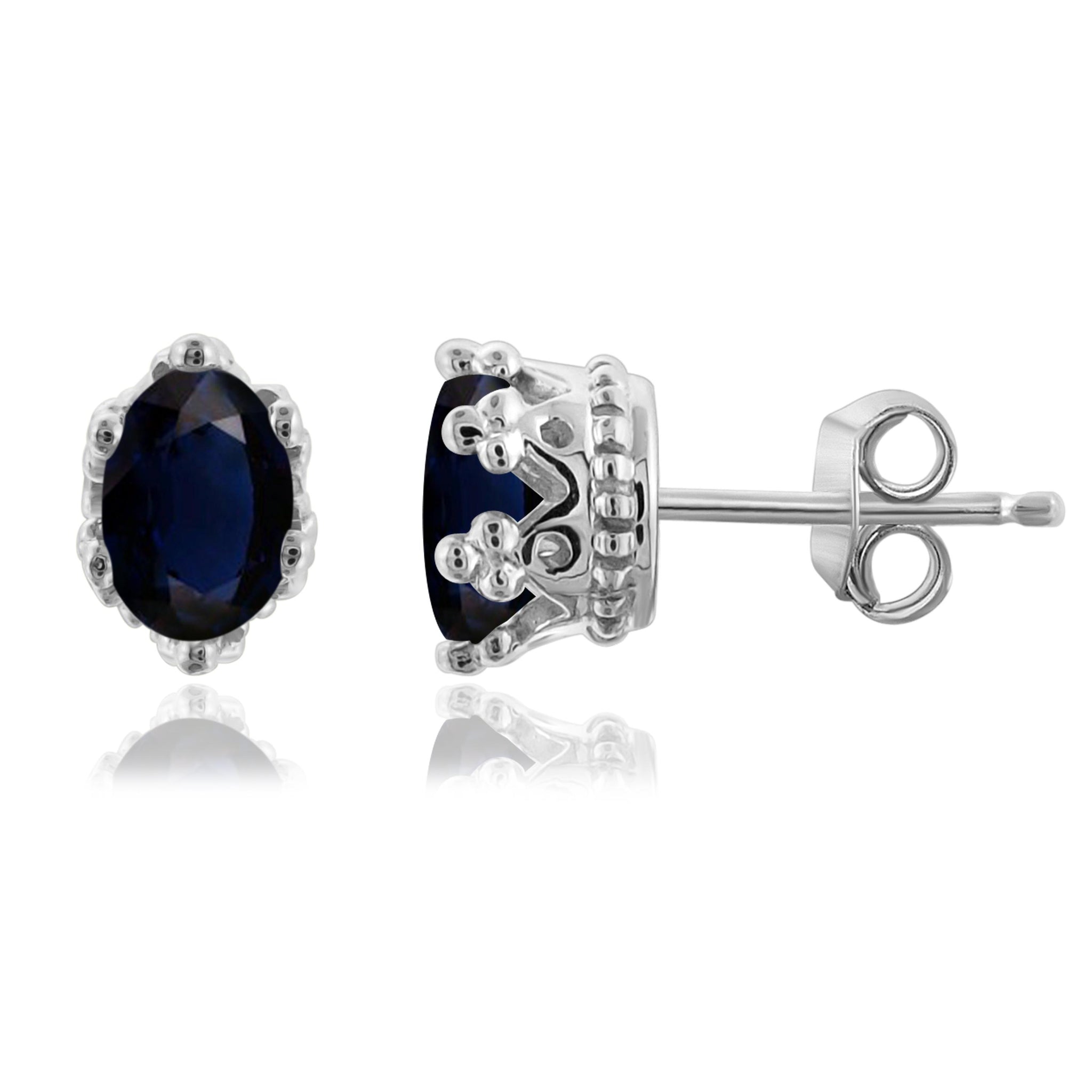 JewelonFire 1.30 Carat T.G.W. Sapphire Sterling Silver Earrings - Assorted Colors