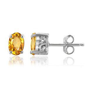 JewelonFire 1.00 Carat T.G.W. Citrine Sterling Silver Earrings - Assorted Colors