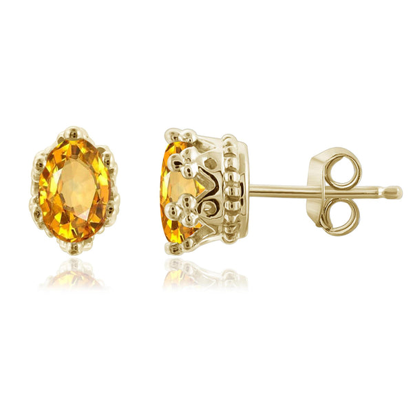 JewelonFire 1.00 Carat T.G.W. Citrine Sterling Silver Earrings - Assorted Colors