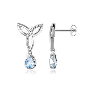 JewelonFire 1 1/2 Carat T.G.W. Sky Blue Topaz Sterling Silver Earrings - Assorted Colors