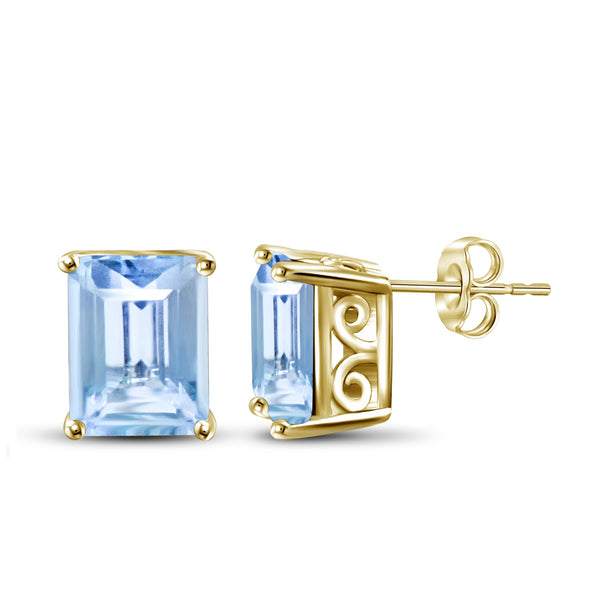 JewelonFire 4.00 Carat T.G.W. Sky Blue Topaz Sterling Silver Earrings - Assorted Colors