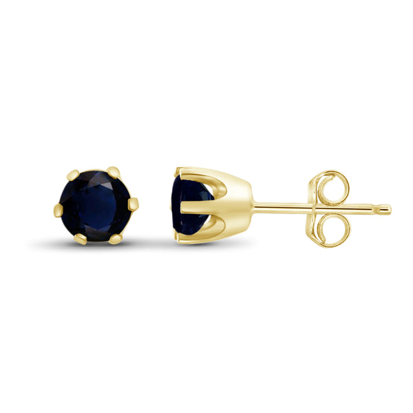 JewelonFire 3/4 Carat T.G.W. Sapphire Sterling Silver Stud Earrings - Assorted Colors
