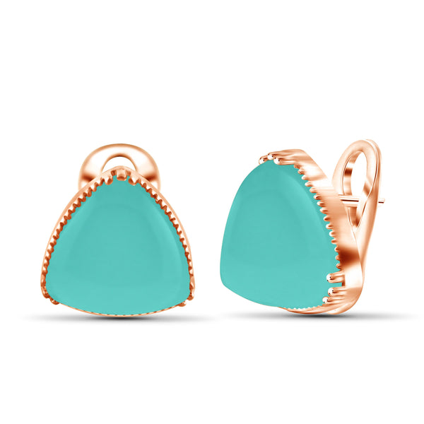 JewelonFire 17 1/2 Carat T.G.W. Chalcedony Sterling Silver Stud Earrings - Assorted Colors