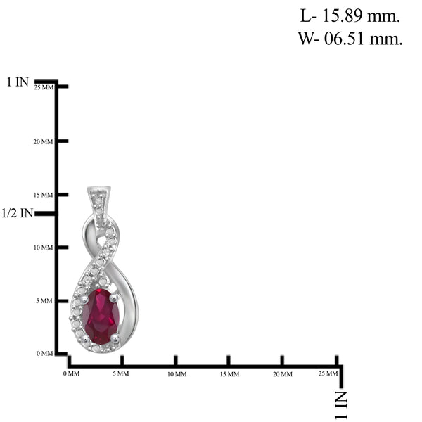 JewelonFire 5.40 Carat T.G.W. Ruby And 1/20 Carat T.W. White Diamond Sterling Silver 3 Piece Jewelry Set - Assorted Colors