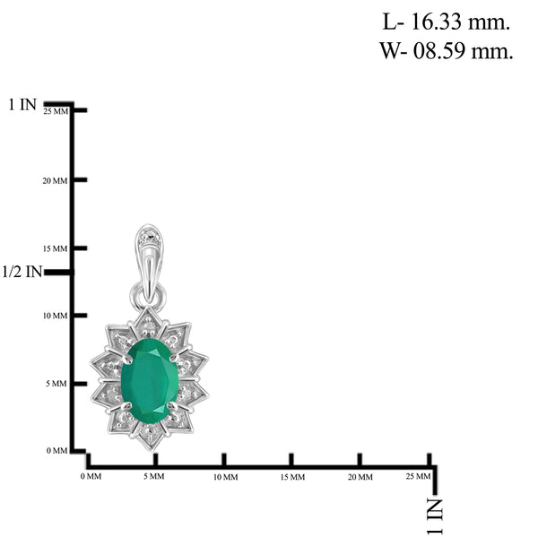JewelonFire 0.75 Carat T.G.W. Genuine Emerald And Accent White Diamond Sterling Silver Dangle Earrings - Assorted Colors