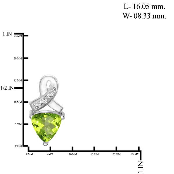 JewelonFire 3.00 Carat T.G.W. Peridot And White Diamond Accent Sterling Silver Stud Earrings - Assorted Colors
