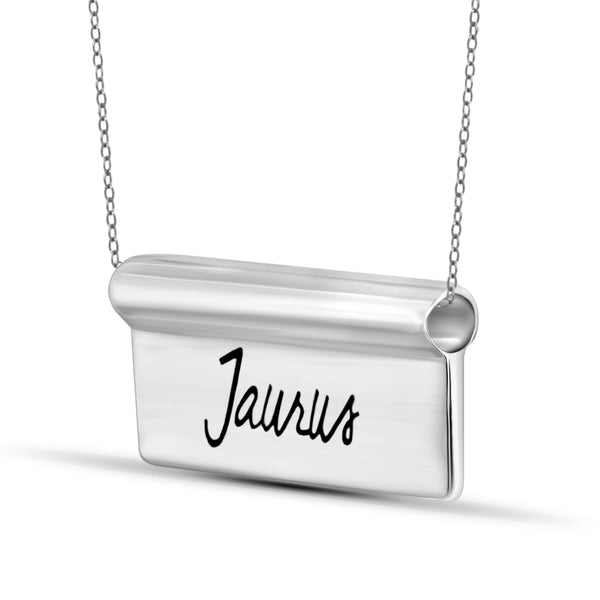 JewelonFire What's Your Sign? Sterling Silver "Taurus" Engraved Zodiac Nameplate Necklace - Assorted Colors