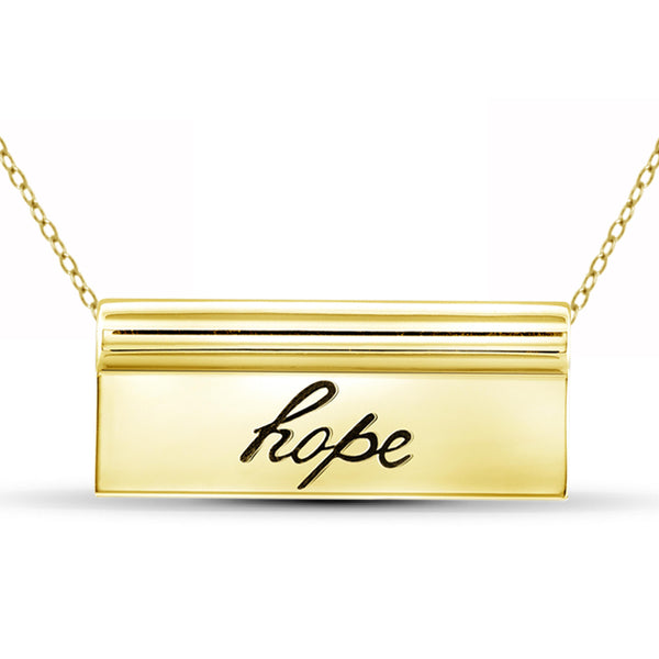 JewelonFire Sterling Silver Hope Name Plate Necklace - Assorted Colors