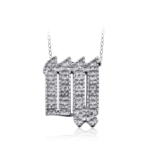 JewelonFire White Diamond Accent Vigro Zodiac Sterling Silver Pendant - Assorted Colors