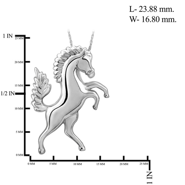 JewelonFire Sterling Silver Stallion Horse Pendant - Assorted Colors