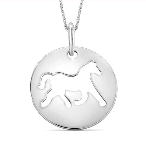 JewelonFire Sterling Silver Cutout Horse Charm Pendant - Assorted Colors