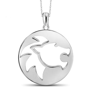 JewelonFire What's Your Sign? Leo Cutout Sterling Silver Pendant - Assorted Colors