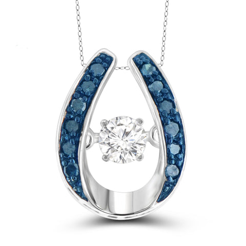 Diamond in the Sky 1/7 Carat T.W. Blue & White Diamond Sterling Silver Pendant