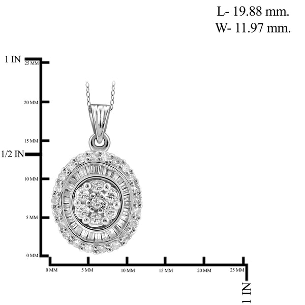 Jewelnova 1/2 Carat T.W. White Diamond 10K Gold Oval Pendant - Assorted Colors