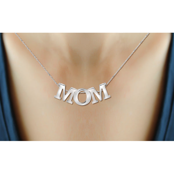 JewelonFire Sterling Silver Mom Pendant - Assorted Colors