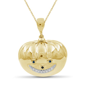 JewelonFire 1/10 Ctw Multicolor Diamond 14k Gold Over Silver Emoji Pendant