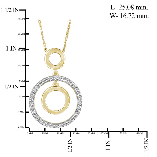 JewelonFire 1/4 Ctw White Diamond Sterling Silver Circle Pendant - Assorted Colors
