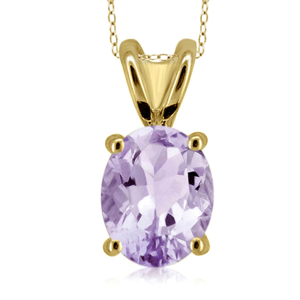 JewelonFire 1.60 Carat T.G.W. Pink Amethyst Sterling Silver Pendant - Assorted Colors