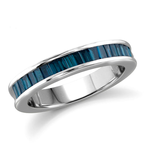 JewelonFire 1.00 Carat T.W. Blue Diamond Sterling Silver Band Ring