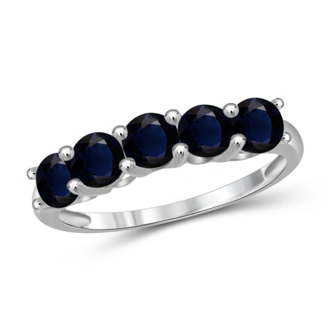 JewelonFire 2 Carat T.G.W. Sapphire Sterling Silver Band- Assorted Colors