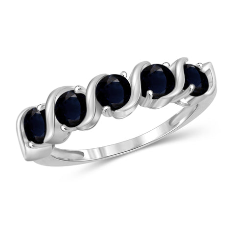 JewelonFire 2 Carat T.G.W. Sapphire Sterling Silver Band- Assorted Colors
