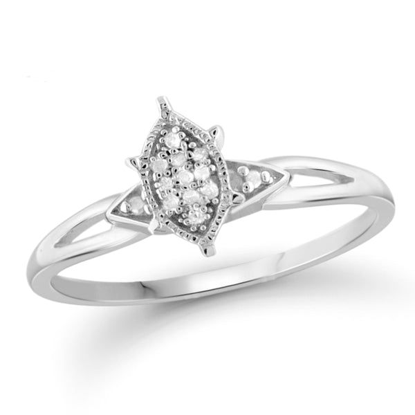 JewelonFire 1/5 Carat T.W. White Diamond Trio Engagement Ring Set in Sterling Silver - Assorted Colors