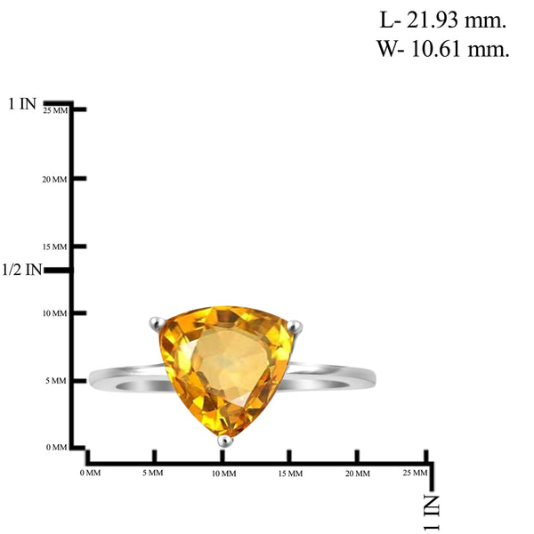 JewelonFire 2 3/4 Carat T.G.W. Citrine Sterling Silver Ring