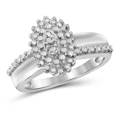 JewelonFire Accent White Diamond Sterling Silver Ring