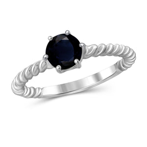 JewelonFire 1 1/5 Carat T.G.W. Sapphire Sterling Silver Ring - Assorted Colors