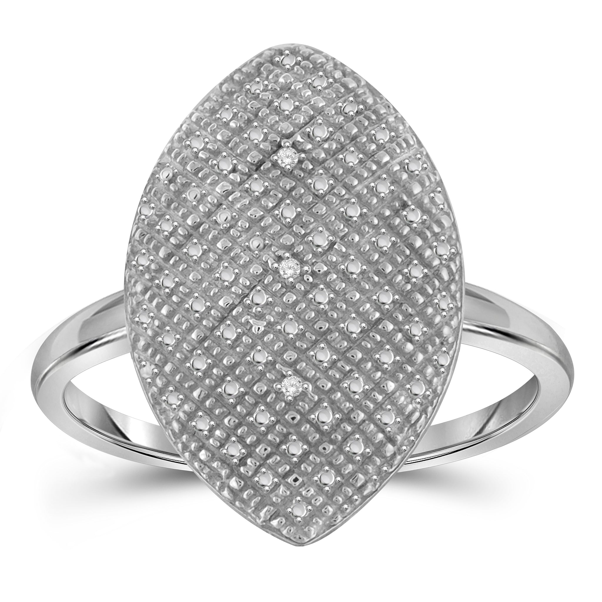 JewelonFire Accent Diamond Sterling Silver Ring