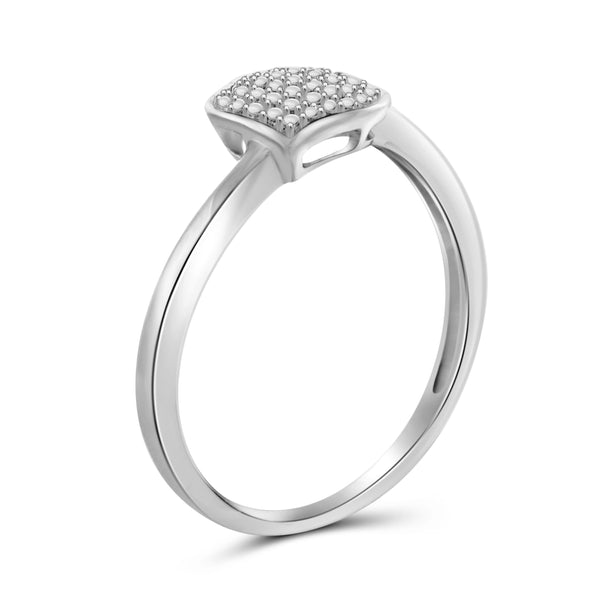 JewelonFire Accent Diamond Sterling Silver Heart Ring