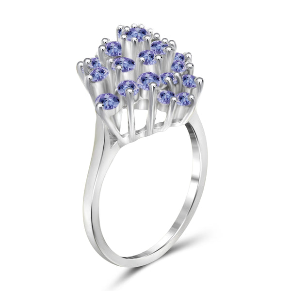 JewelonFire 1 3/4 Carat T.G.W. Tanzanite Sterling Silver Ring- Assorted Colors