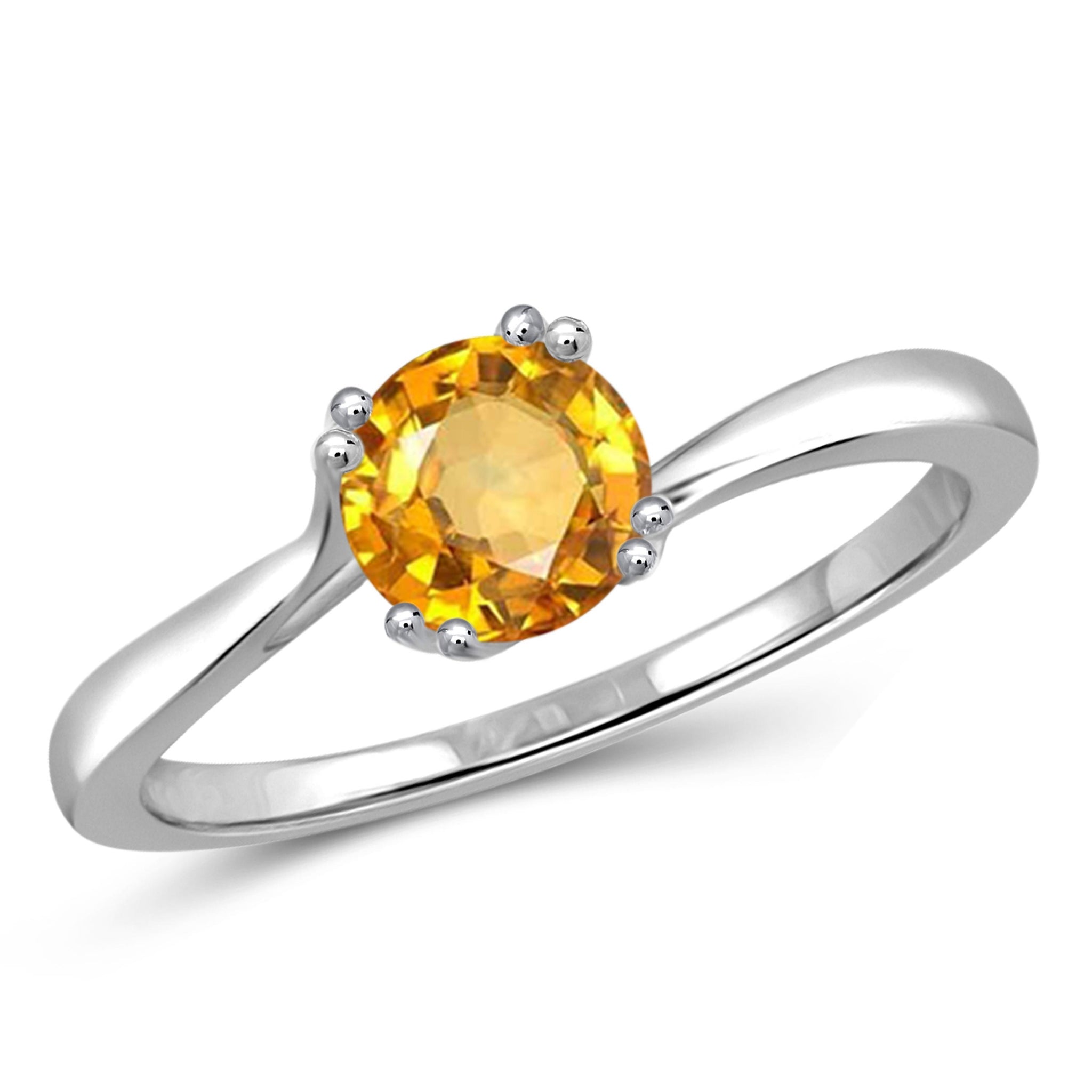 JewelonFire 1/2 Carat T.G.W. Citrine Sterling Silver Ring - Assorted Colors