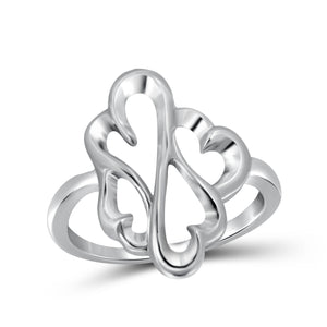JewelonFire Sterling Silver Open Heart Ring - Assorted Colors