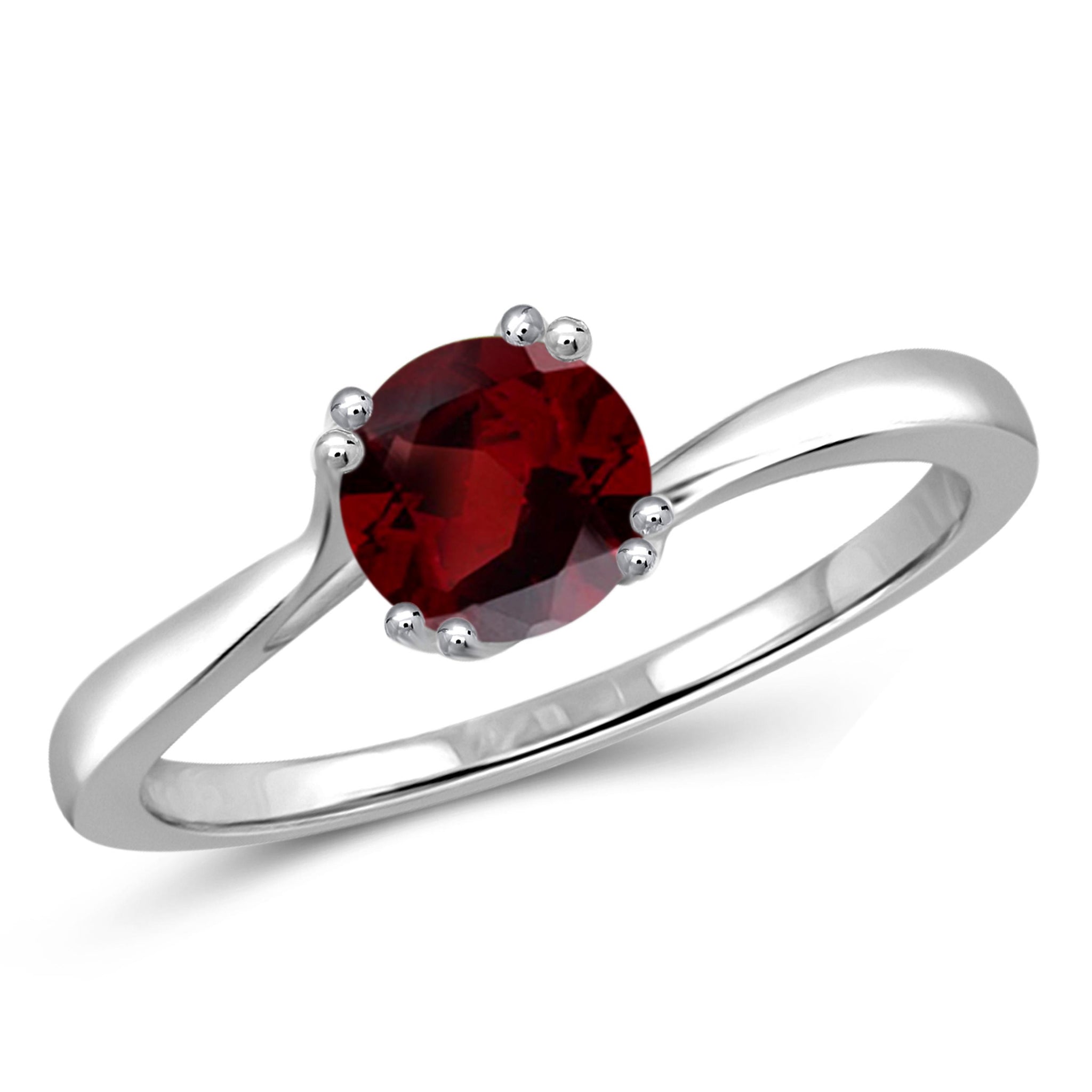 JewelonFire 1/2 Carat T.G.W. Garnet Sterling Silver Ring - Assorted Colors
