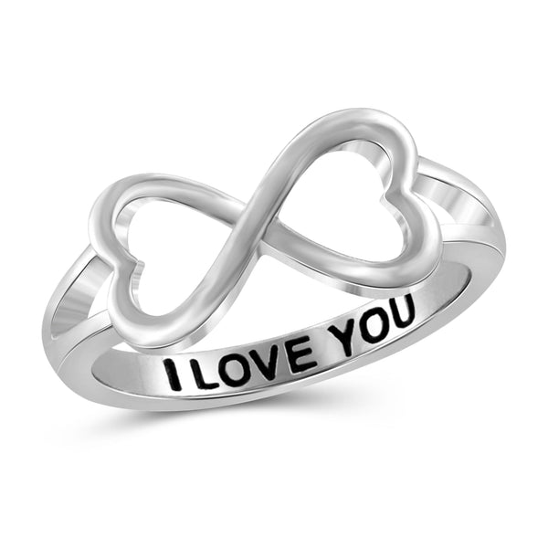 JewelonFire I Love You Sterling Silver Infinity Heart Ring - Assorted Color