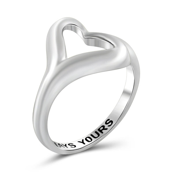 JewelonFire Sterling Silver Infinity Friendship Ring for Women | Personalized Always Yours Promise Eternity Knot Symbol Band