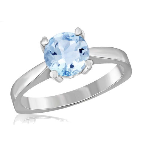 JewelonFire 1 1/2 Carat T.G.W. Sky Blue Topaz Sterling Silver Ring - Assorted Colors