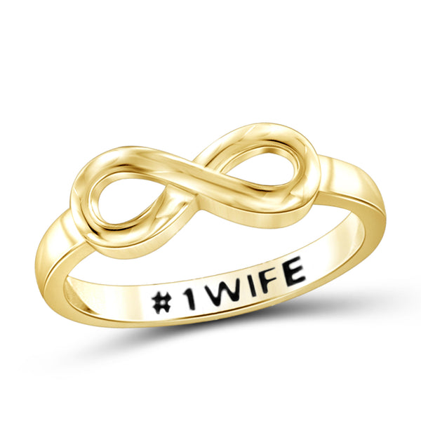 JewelonFire Sterling Silver Infinity Friendship Ring for Women | Personalized #1 Wife Promise Eternity Knot Symbol Band