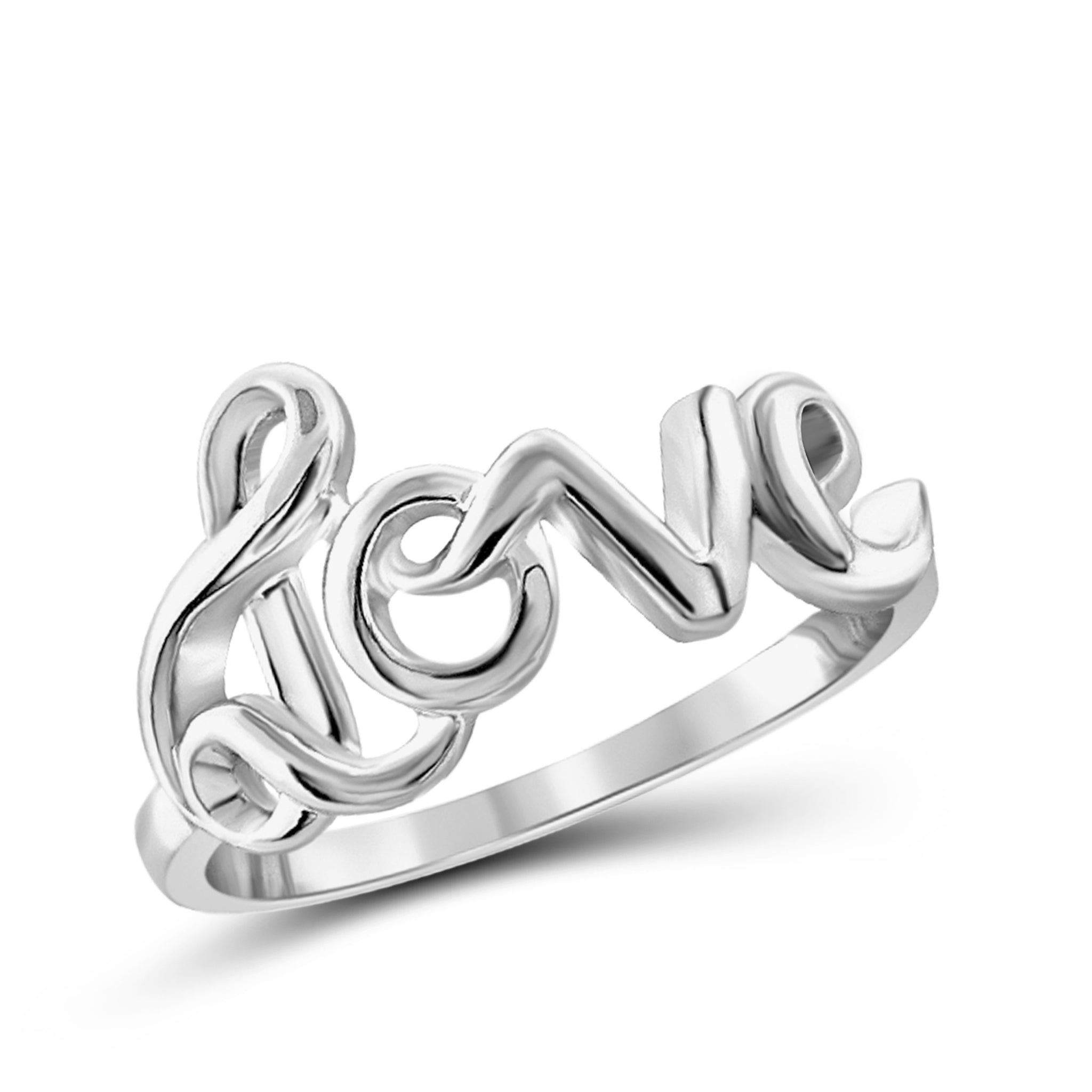 JewelonFire Sterling Silver Enchanting Love Ring - Assorted Colors