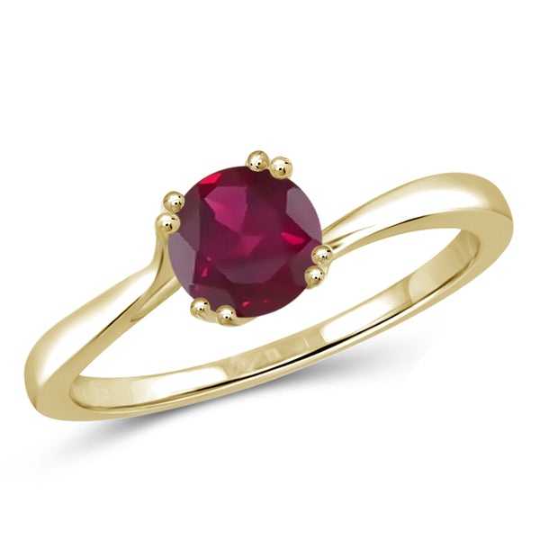 JewelonFire 3/4 Carat T.G.W. Ruby Sterling Silver Ring - Assorted Colors