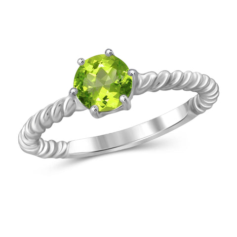 JewelonFire 3/4 Carat T.G.W. Peridot Sterling Silver Ring - Assorted Colors