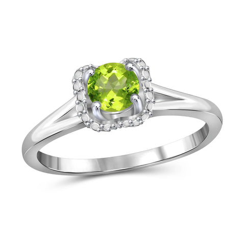 JewelonFire 1/2 Carat T.G.W. Peridot Sterling Silver Ring - Assorted Colors