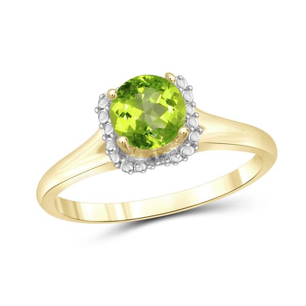 JewelonFire 3/4 Carat T.G.W. Peridot Sterling Silver Ring - Assorted Colors